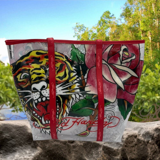 ED HARDY TOTE BAG TIGER AND FLOWER