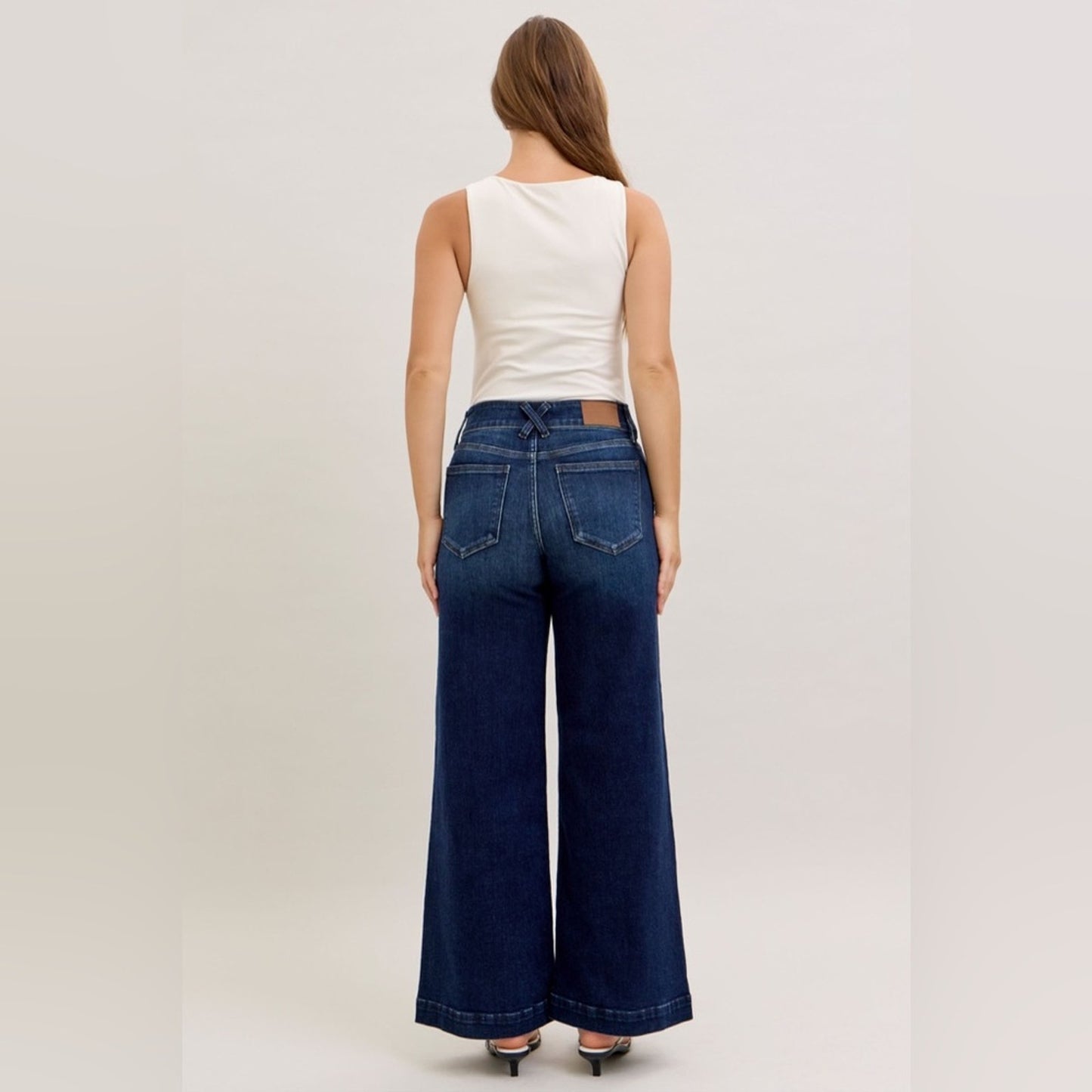 Judy Blue HW Trouser “Short Inseam”  Wide Leg