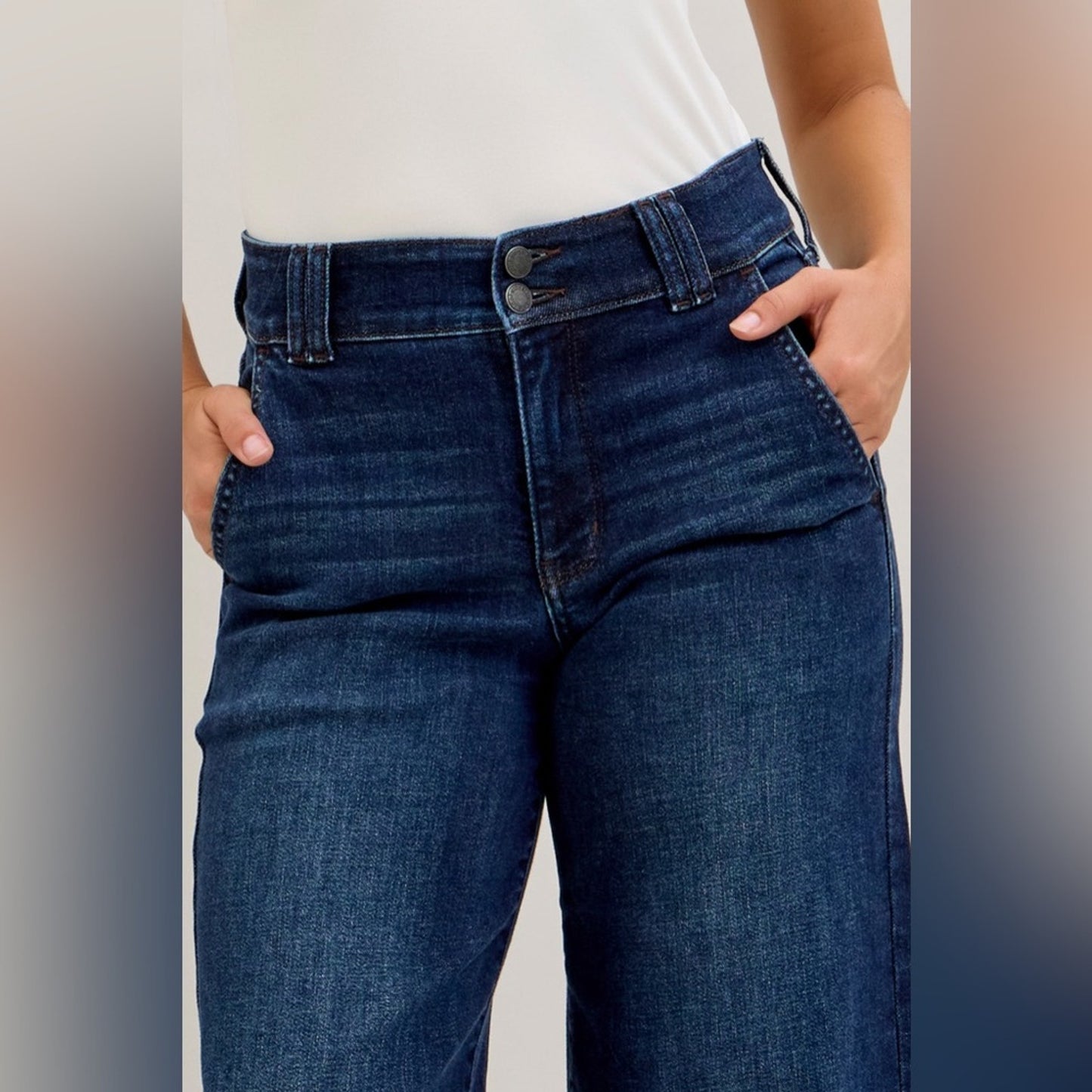 Judy Blue HW Trouser “Short Inseam”  Wide Leg
