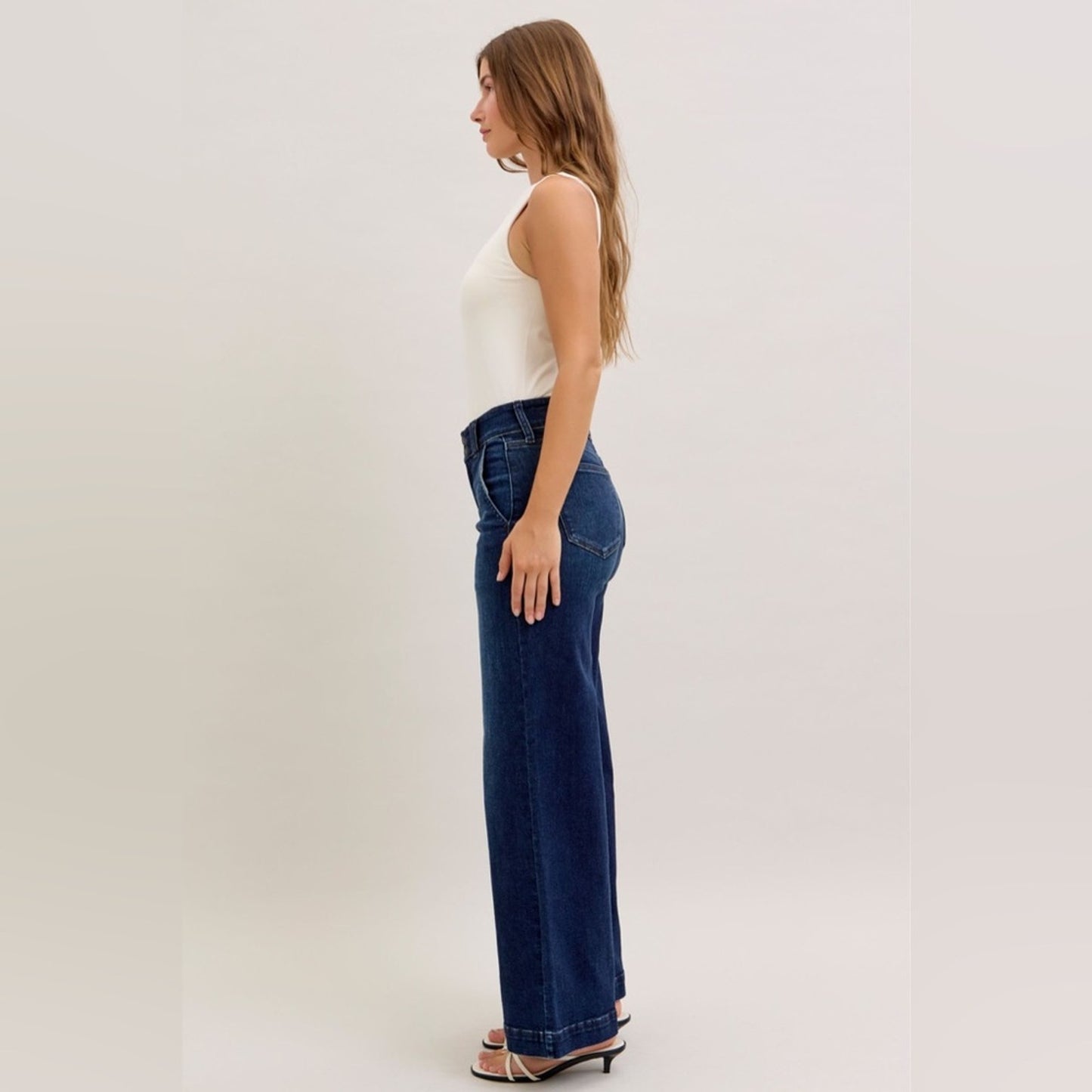 Judy Blue HW Trouser “Short Inseam”  Wide Leg